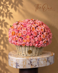 Luxury flower baskets collection by The One Flowers with fresh floral arrangements and delivery across UAE