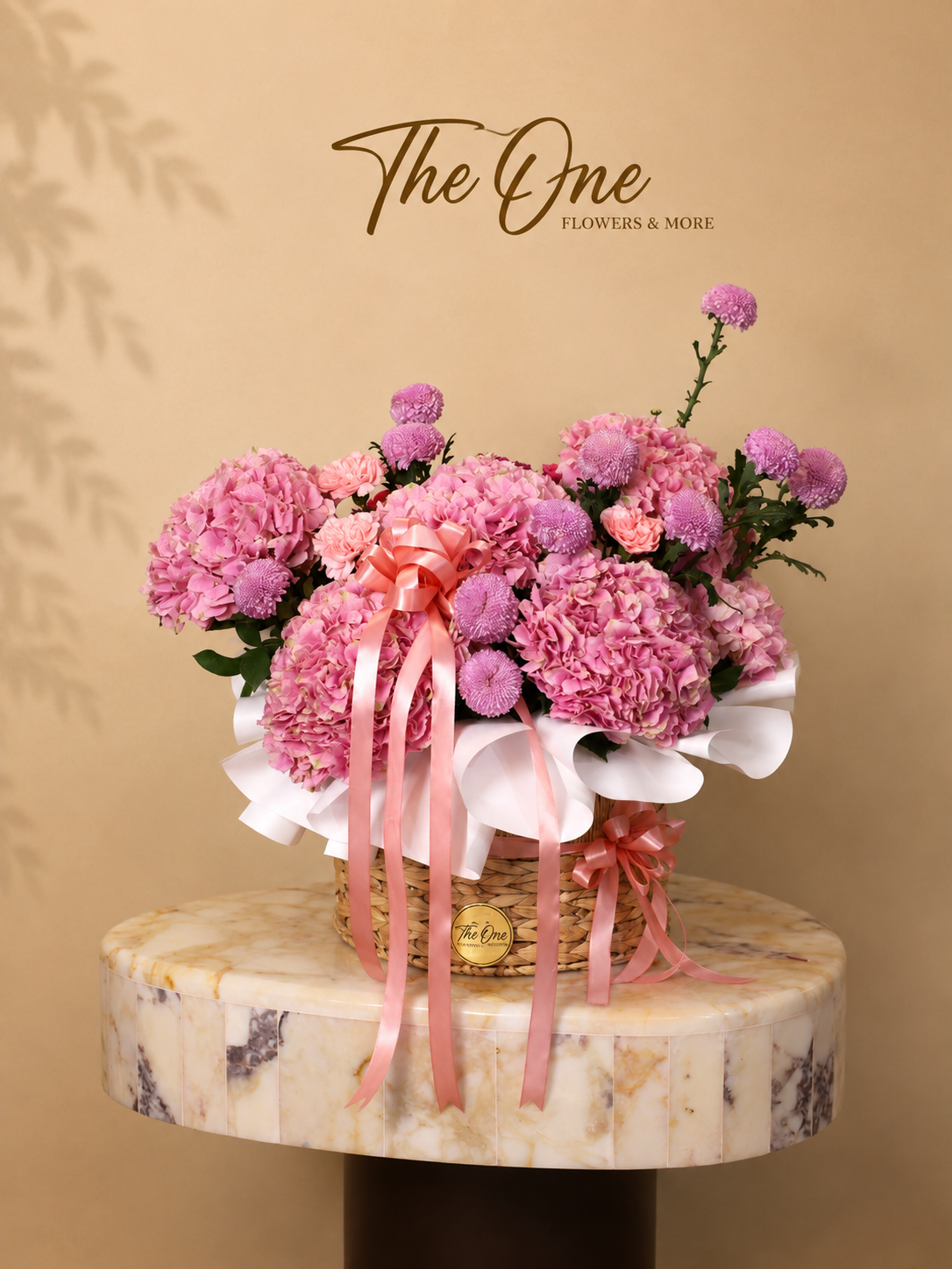 Luxury flower baskets collection by The One Flowers with fresh floral arrangements and delivery across UAE