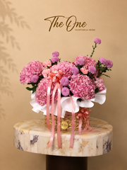 Luxury flower baskets collection by The One Flowers with fresh floral arrangements and delivery across UAE