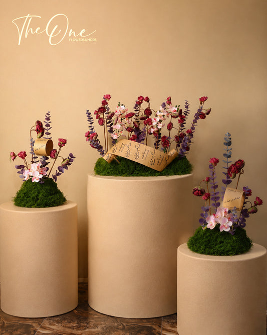 Luxury Eid Al Adha artificial flower arrangement by The One Flowers with decorative Eid message details