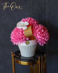 Luxury Eid Al Adha artificial flower arrangement by The One Flowers with decorative Eid message details