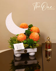 Premium Ramadan flowers bouquet gold theme