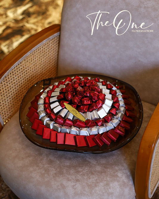 Luxury Red & Silver Wrapped Chocolate Tray – The One Flowers