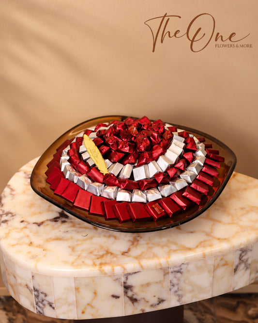 Luxury Red & Silver Wrapped Chocolate Tray – The One Flowers